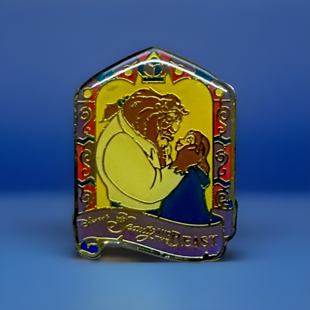 Disney Beauty & The Beast Promotional Pin (Belle & Beast) 1993. Rare